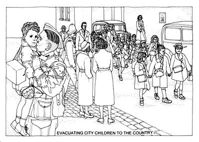 history colouring book Home Front illustration