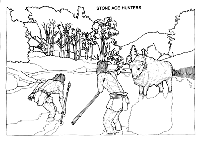 istory colouring book Prehistoric Life illustration